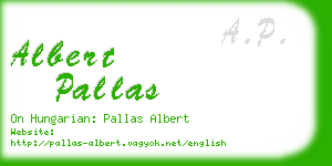 albert pallas business card